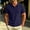 Navy, variant on Men's Textured Knit Polo Shirt Summer Short Sleeve Vacation Button Beach Knit Breathable Stretchy Golf Shirts Yellow