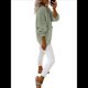 thumbnail image 1 of Suéteres y Abrigos de Punto Grueso de Larga con Cuello en V Abierto para Mujer. Color Matcha L, 1 of 7
