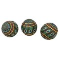 thumbnail image 1 of Design Toscano Peacock Feathered Orbs Decorative Accent Balls, 8 cm, Set of Three, Polyresin, Full Color, 1 of 3