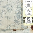 thumbnail image 4 of Floral Kitchen Curtains Linen Tier Curtains Blue Flower on Beige Cafe Curtains 36 Inch Length Living Room Bedroom Bathroom Farmhouse Rustic Country Curtains Rod Pocket 2 Panels, 4 of 6