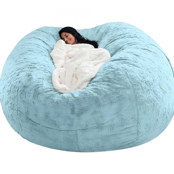 LAMIRO Soft Plush Bean Bag Chair for Adults, Washable Cover Lazy Sofa for Dorm Bedroom Living Room
