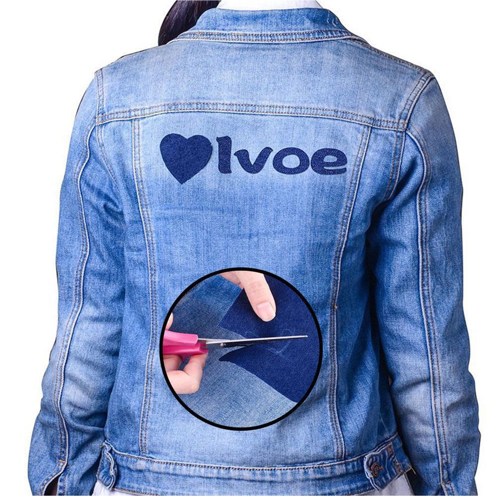 Essencedelight Patch Set Denim Iron On Patches No-Sew Shades Assorted Applique Repair Geometric Patch DIY Clothing Jeans Sewing Kit