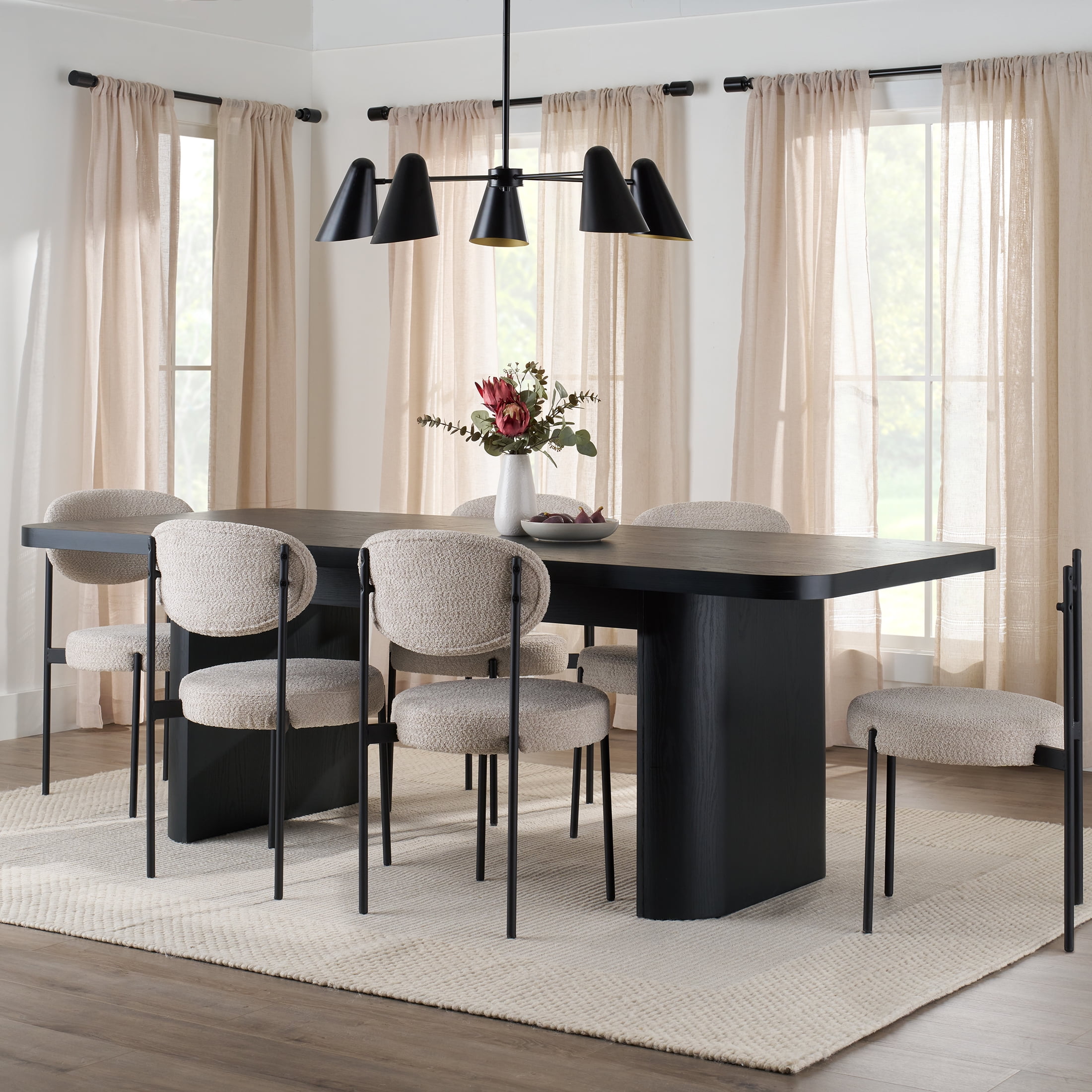 Better Homes & Gardens Juliet Extendable Dining Table, Black Wood