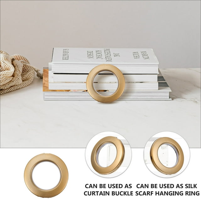 FONDOTIN 80Pcs Golden Nanoscale Plastic Curtain Rings for Sliding Curtain Rods Modern Design