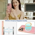 thumbnail image 2 of Compatible with iPhone 14 Pro Max Magnetic Case，Glitter Case with Love Heart, Luxury Plating Cute Bling, Compatible with MagSafe,Clear Slim Shockproof Phone Cover for Women Girls.（Pink）, 2 of 14