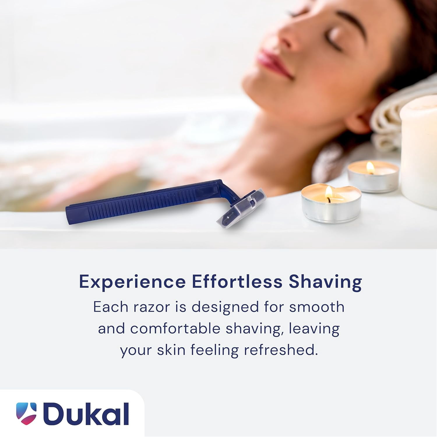 Dukal DawnMist Twin-Blade Disposable Razor, Blue Handle – Bulk Pack of 2000, Precision Shave for Smooth & Comfortable Grooming