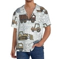 thumbnail image 3 of Balery Tractor and Dumper Men's Casual Button Down Shirt Short Sleeve Textured Summer Cuban Beach Shirts-3X-Large, 3 of 7