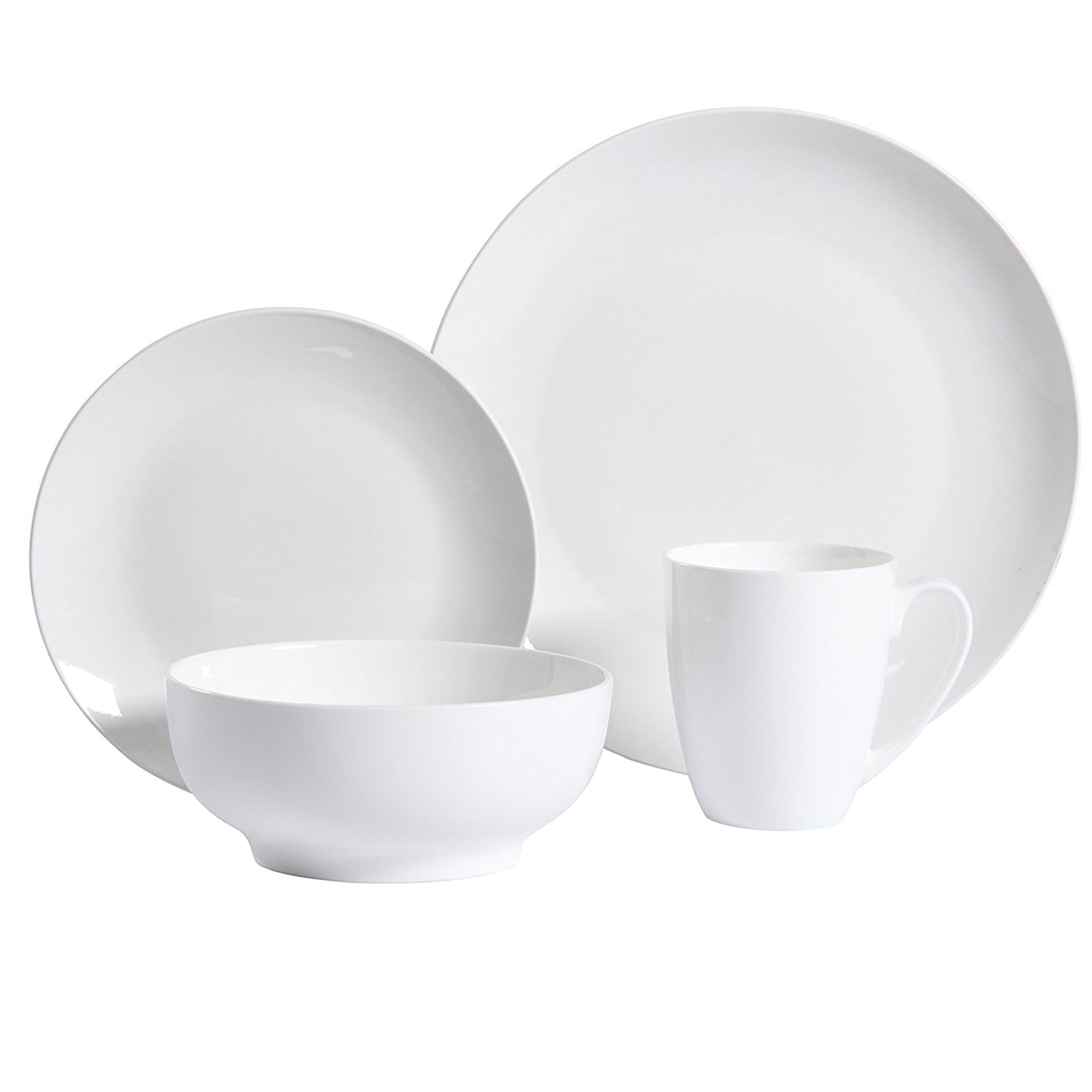 30-Pcs Porcelain Dinnerware Set Square Dinner Plates Dish Service Microwave Safe 