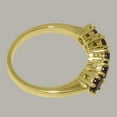thumbnail image 4 of LBG British Made 18k Yellow Gold Natural Garnet Womens Eternity Ring - 33 size options - Size 5, 4 of 7