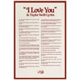 thumbnail image 3 of Póster con la letra "Te amo en el estilo de Taylor Swift", citas musicales de cantantes retro, pintura en lienzo, arte de pared, imágenes, decoración de la habitación del hogar, regalo, 3 of 5