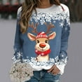 thumbnail image 2 of Sweaters For Women Christmas Teen Girls Long Sleeve Crewneck Sweatshirt Cute Reindeer Graphic Xmas Shirts, 2 of 4