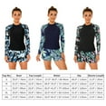 thumbnail image 3 of IDOPIP Women 2 PC Rash Guard Long Sleeve Swimsuits Swim Shirt with Shorts Set Surf Bathing Suits, 3 of 6
