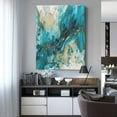 thumbnail image 4 of Kdxio Abstract Ocean Currents Pattern Canvas Wall Art 12x16 Inches - Waterproof HD Print Solid Wood Frame for Living Room & Bathroom,Vertical, 4 of 8