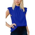 thumbnail image 1 of Hauts pour Femmes Décontractés Manches Courtes à Volants Blouse Tunique Ample, 1 of 5