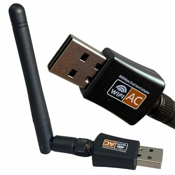 AC600 Mbps Dual Band Internet USB WiFi Adapter for desktop PC 2.4/5GHz,Desktop-Laptop wifi adapter Wireless Receiver Network Dongle with Antenna,Compatible with Windows11.10/8/7/XP/VISTA,MAC,LINUX