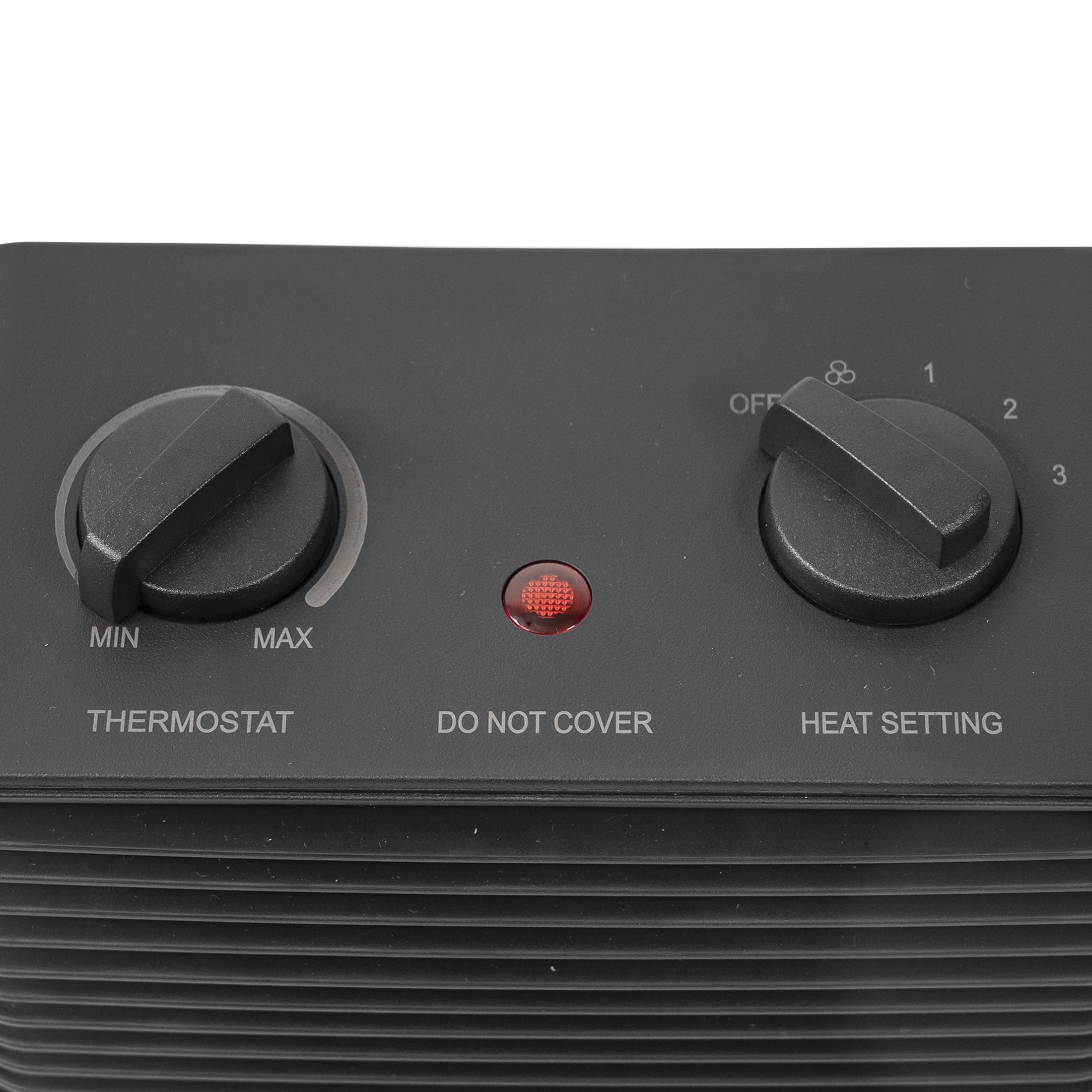 Sunko Black 1500W Electric 2-Speed Forced Air Heater with Adjustable Thermostat