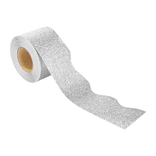 Borde decorativo brillante para tablero de anuncios de 32,8 pies, para pizarra blanca y negra. Plata