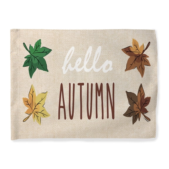 ThisWear Fall Decorations Hello Autumn Fall Season Decor Fall Leaves Decor Horizontal House Flag Multi