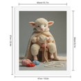thumbnail image 2 of Paint By Numbers Kit for Adults Beginner - DIY Cute Lamb Knitting Yarn Cozy Canvas Painting Kits for Adults, Frameless Paint By Number for Adults for Home Wall Decor 16x20 Inch, 2 of 7