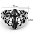 thumbnail image 4 of Anillo Color Plata Para Hombres de Acero Inoxidable de Cruz con Patrones Circulares, 4 of 4