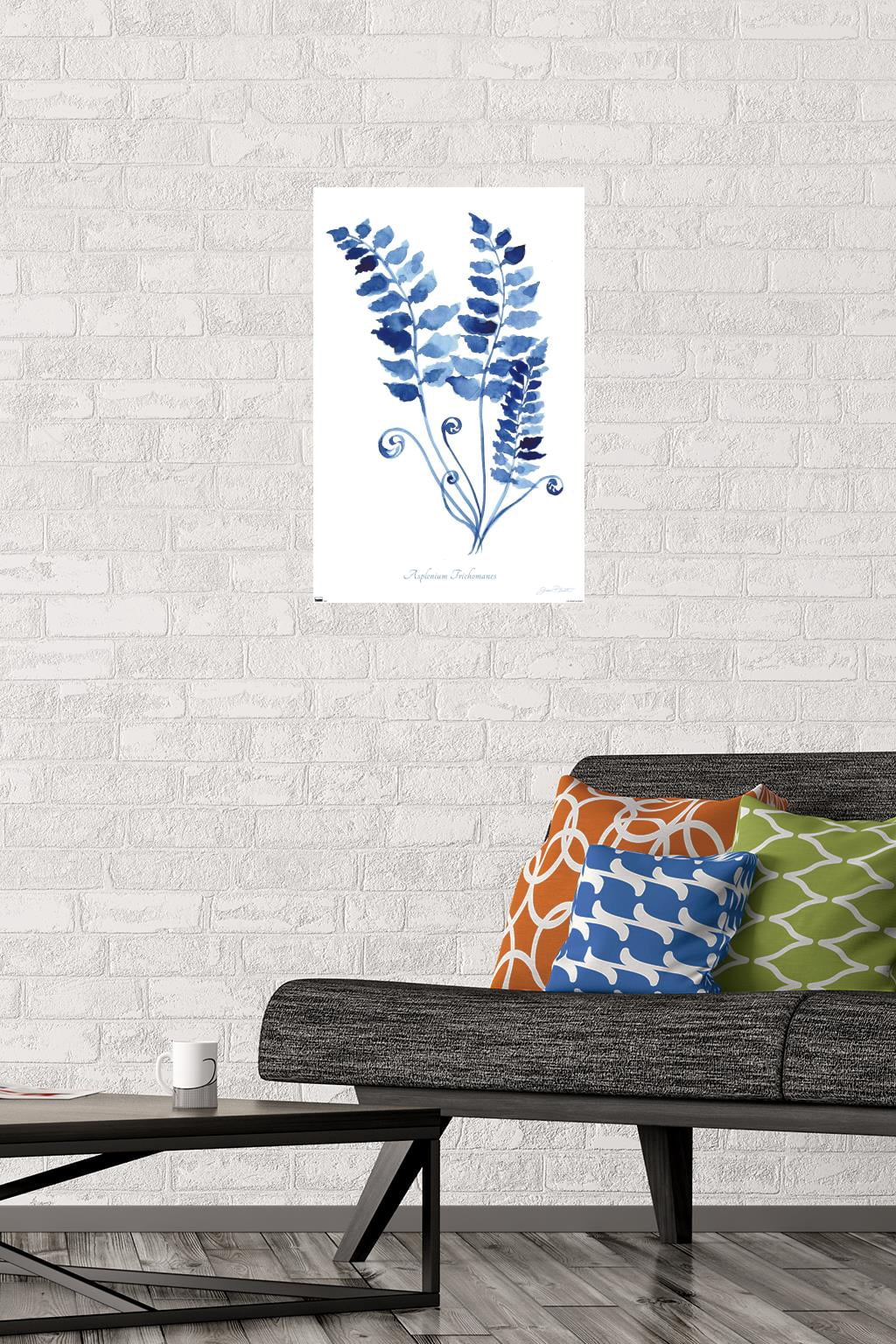 Jean Plout - Indigo Botanical Asplenium Trichomanes Wall Poster, 14.725" x 22.375"