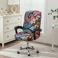 thumbnail image 2 of Office Chair Cover Stretchable Printed Computer Chair Cover with Back Spandex Armrest Office Desk Chair Protector with Zipper Washable Durable, 2 of 7
