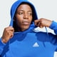 thumbnail image 4 of Sudadera con capucha adidas Essentials de forro polar para hombre, 3 rayas, azul XXS, 4 of 6