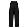 thumbnail image 6 of Idoravan Women's Plus Size Pants Clearance Womens Fashion Casual Solid Color Split Mid Waist Loose No Belt Elasticity Wide Leg Long Pants, 6 of 6