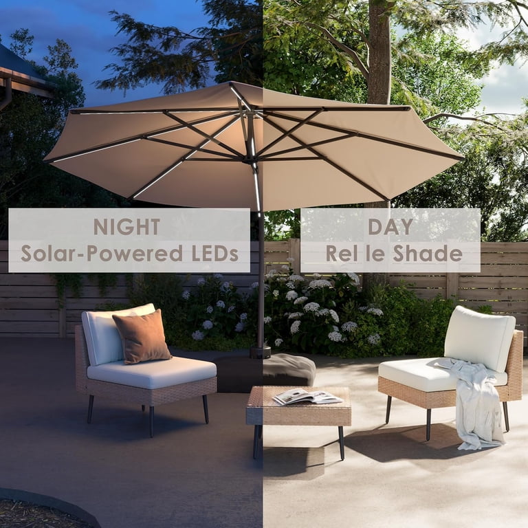 12 ft patio umbrella with solar lights 9/10/11/12ft LED Square Cantilever Elevate your summer shade with our 12x12ft 2 Crestlive Products 12 ft. x