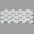 thumbnail image 2 of 12 piezas 3D espejo pared pegatina hexágono DIY fondo acrílico calcomanía (plata) JShteea Libre de BPA, 2 of 9
