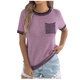 thumbnail image 3 of RKSTN T Shirts for Women Oversized Crewneck Short Sleeve Shirts Womens Casual Solid Plus Size Round Neck Loose Fits Comfy Tee Shirt with Chest Pocket Summer Clothes, 3 of 9