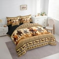 thumbnail image 3 of Homewish 3D Racing Horse Twin Bedding Sets 7-Piece for Adult, Western Aztec Abstract Bedding Comforter Set, Rustic Animal Reversible Sheet Sets, Microfiber Bedroom Decor, 3 of 7