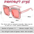 thumbnail image 2 of 3 Piezas Gafas de Sol de Gran Tamaño con Diamantes de Imitación, Gafas Cuadradas de Diamantes Neutros, Gafas de Sol con Montura Gruesa de Cristal Brillante, Gafas de Vacaciones Brillantes, Accesorios de Ropa para Hombres y Mujeres Excelente Rendimiento, 2 of 5