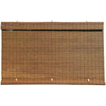 Lewis Hyman - Imperial Matchstick Cordless Roll-Up Shade, Fruitwood 72 Inches x 72 Inches