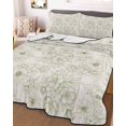 thumbnail image 3 of Quilts King Size Bedding Set, Farmhouse Flowers Lightweight Quilted Comforter, Green Botanical Floral Patterned Soft Reversible Bedspread Coverlet with Pillow Covers for All Season, 96" x 106", 3 of 7
