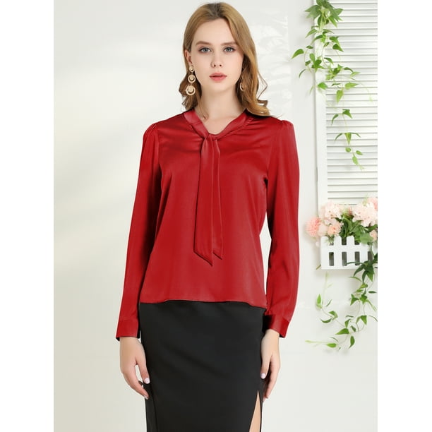 Blusa De Cuello De Corbata Mujer Blusas Cuello Corbata