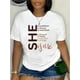 thumbnail image 2 of She Is Me Print T-Shirt - Women's Casual Crew Neck Short Sleeve Tee, Clothing with Fun Graphic Design Tee For Adult, Men, Women, Teen, Teenager, Adolescent, Youth, 2 of 7