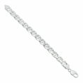 thumbnail image 2 of 11.5mm Solid .925 Sterling Silver Flat Mariner Chain Bracelet, 10 inches, 2 of 7