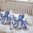 thumbnail image 6 of Throw Pillow Covers 24x24 Inch Set of 2, Navy Blue Octopus Coastal Waterproof Outdoor Pillow Covers, Nautical Summer Beach Ocean Decorative Cushion Pillowcases for Couch, Sofa, Bed, Garden, Patio, 6 of 9