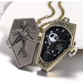 thumbnail image 2 of Reloj de bolsillo con ataúd, novedad, reloj de pulsera de cuarzo con calavera y cadena, 2 of 5