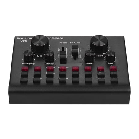 Meterk Multifunctional Live Streaming Sound Card USB Audio Interface Mixer Voice Device DJ Karaoke Equipment with Adjustable 16 Effects Support Bluetooth Connection for Recording Hosting