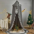 thumbnail image 6 of Bed Canopy for Girls,Princess Round Dome Dreamy Mosquito Net Bedding Girls Room Castle Play Tent Hanging House Decor Reading Nook Canopies (Grey), 6 of 15