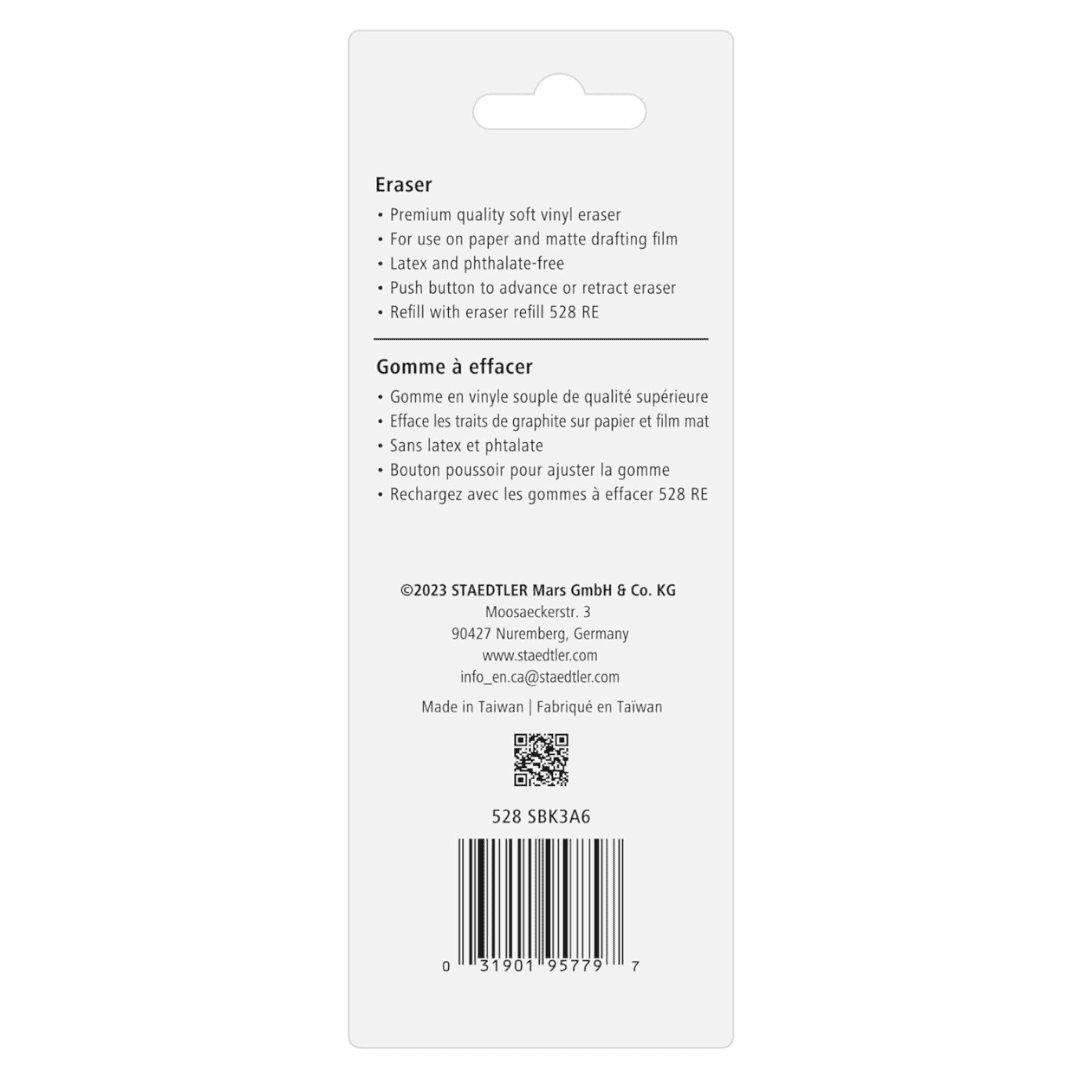 STAEDTLER Vinyl Eraser Holder 18-Pack (18 sets of 3 pcs): 3 Units Retractable Erasers for Pencils, Soft Vinyl, Latex-Free, Clean Edges, No Smudges, Pastel Colors, 54 Count