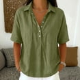 thumbnail image 2 of Zekutng Womens Summer Tops Button-Down Collar Cotton Breathable Short-Sleeve Top,Sizes S-3XL, 2 of 6