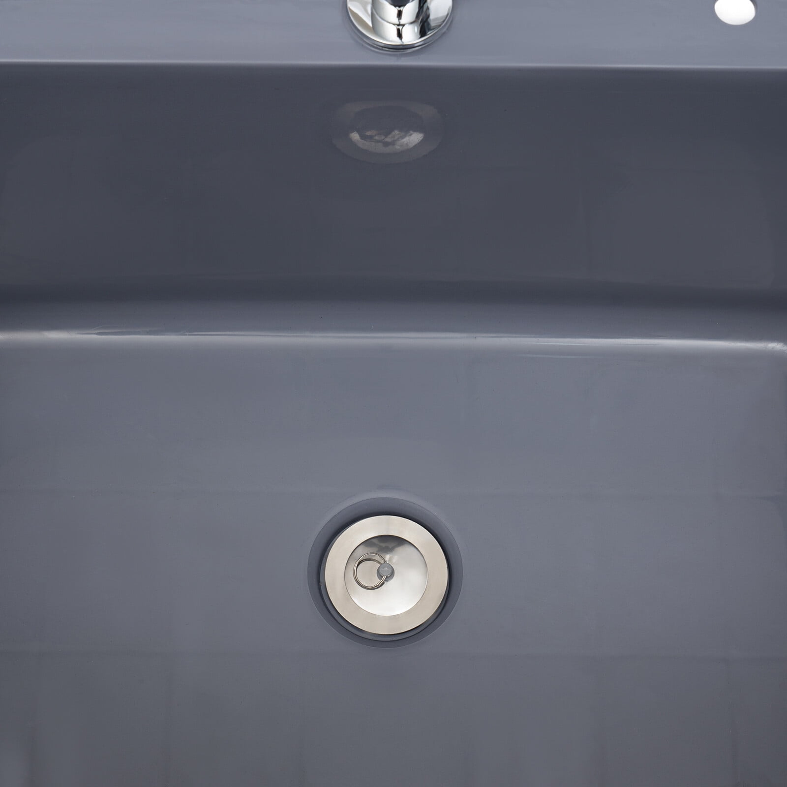 FOGGBET Freestanding Plastic Utility Sink,Single Bowl Laundry Sink with Faucet Grey for Laundry Room Garage Garden