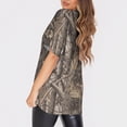 thumbnail image 4 of Promotional activities!Women's Fashion O Neck Short Sleeve Workwear With Pockets Printed Tops Summer Tops For Women, 4 of 7