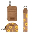 thumbnail image 6 of Wrangler KeyChain Wristlet Wallets for Women Sunflower Floral Dual Pouch Wristlet Western Credit Card Holder Wallet with Zipper Pocket, Khaki, 6 of 7