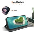 thumbnail image 6 of ELEHOLD Flip Wallet Case for Samsung Galaxy S22 Ultra Case with Beautiful Flower Butterfly Pattern Card Slots Holders Kickstand Function Magnetic Clasp Leather Shockproof Case with Wrist Lanyard,F, 6 of 7