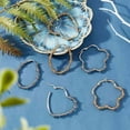thumbnail image 4 of 6 Pairs 6 style Heart & Flower & Oval 304 Stainless Steel Wire Wrapped Hoop Earrings Hypoallergenic Earrings Golden & Stainless Steel color 42.5~44x34~45x6.5mm Pin: 1mm 1 pair/style, 4 of 7