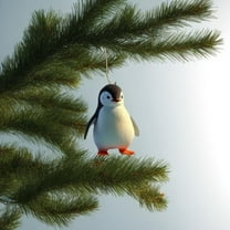 Penguin Christmas Ornament – Acrylic 2D Winter Holiday Hanging Accent, Cute Animal Decoration | Charming Tree Ornament, Durablee Acrylic Penguin Decor for Christmas Tree, Seasonal Party Decoration